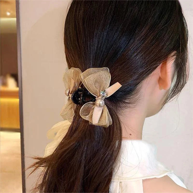 Elegant Bowknot Hairpin For Women Girls Sweet Bowknot Barrettes Fashion Small Hair Claw Versatile Hair Accessories Gifts