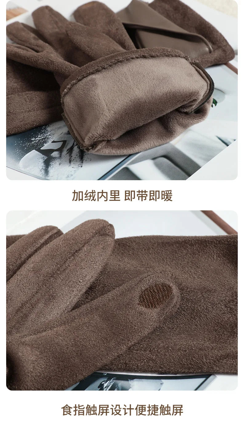 Women Winter Keep Warm Touch Screen Gloves Lady Fashion Elegant Retro Cycling Drive Protection From Cold Thicken
