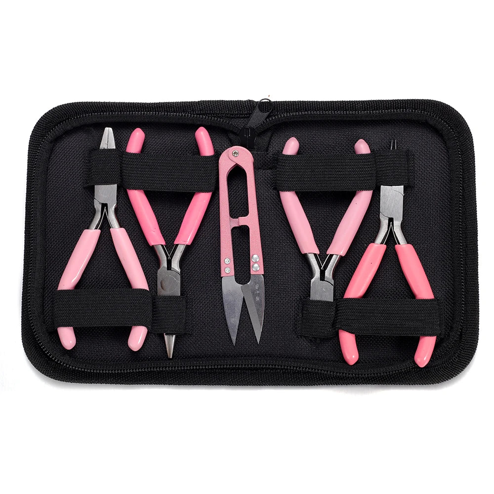 1set of tools for making jewelry tool set organizer pliers tweezers for bracelet necklace making jewelry making kits