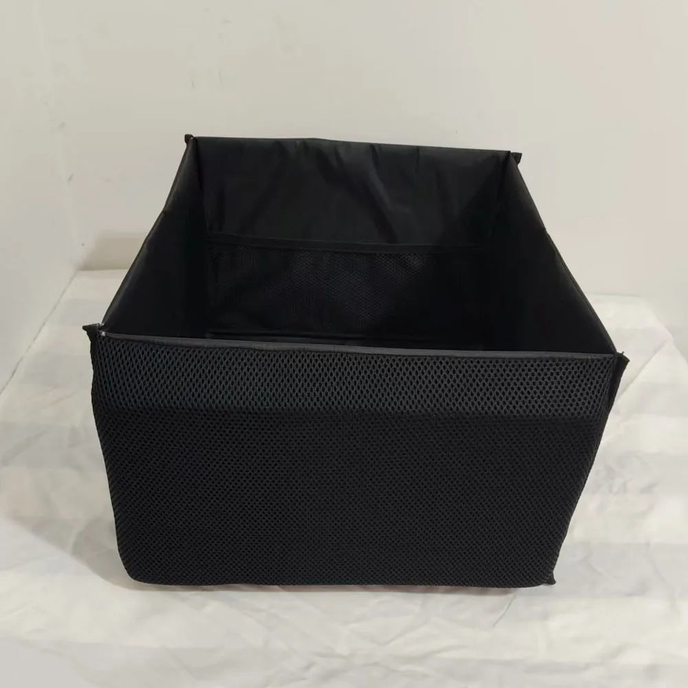 Car storage items with foldable design, combining storage and lumbar support functions