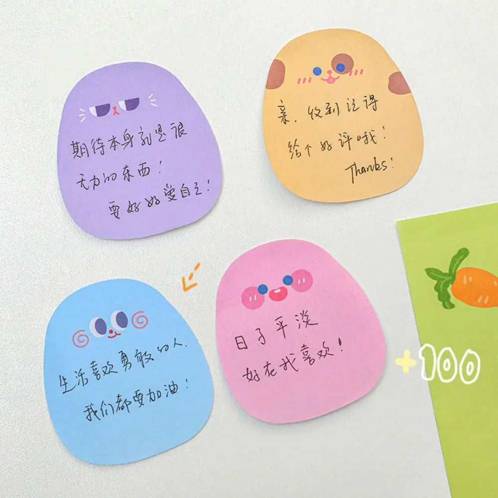 Self-Adhesive Sticker 60 Sheets Sticky Notes Colored Ins Messages Sticking Paper Cartoon Kawaii Message Paper Girls