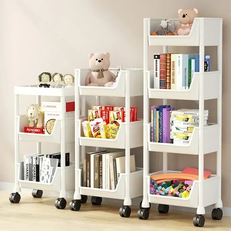 NEW Kitchen Storage Trolley Bookshelf Slit Storage Cabinet Bathroom Living Room Home Organizer Rack Kitchen Corner Narrow