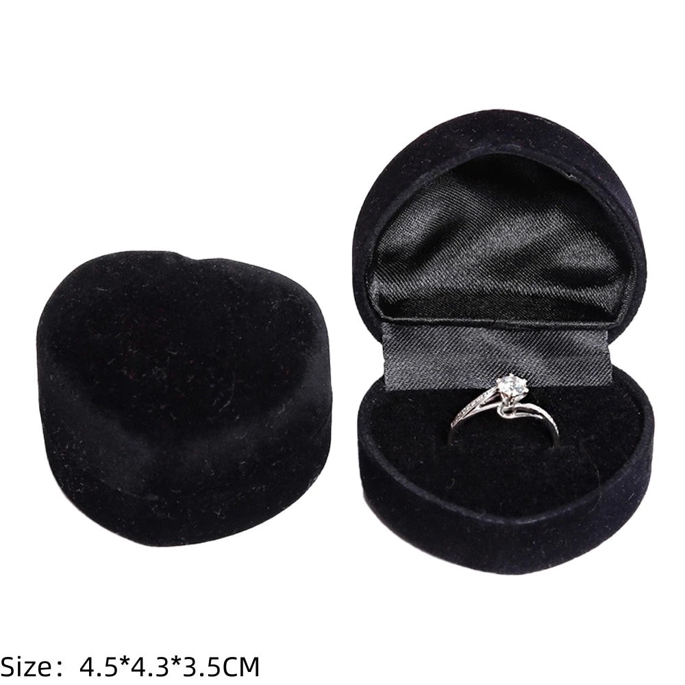 Velvet Single Ring Box Gift Jewelry Organizer Packaging for Wedding Ceremony Engagement Display Storage Supplies Accessories