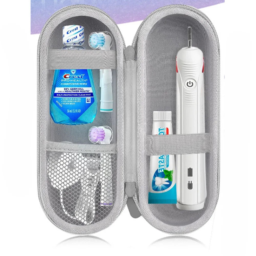 Electric Toothbrush Travel Accessories - Portable Storage Box with Accessory Compartment - Shockproof Storage - Includes Toothbr