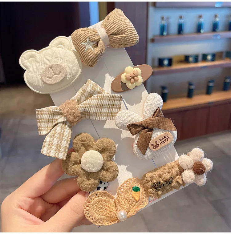 Children's Plush Hair Clip Autumn and Winter Little Girls' Side Barrettes Cute Girls' Baby Headwear 2024 New Hairpins