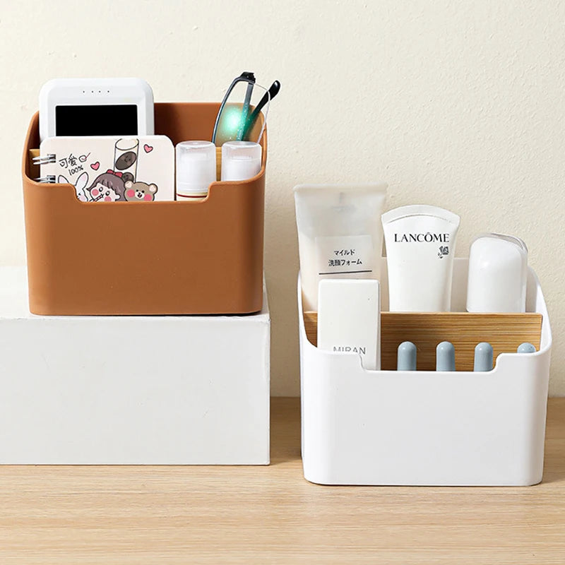 Desktop Organizer Bamboo Wood Storage Box Multi-functional Remote Control Stationery Cosmetics Storage Boxes Home Organizers