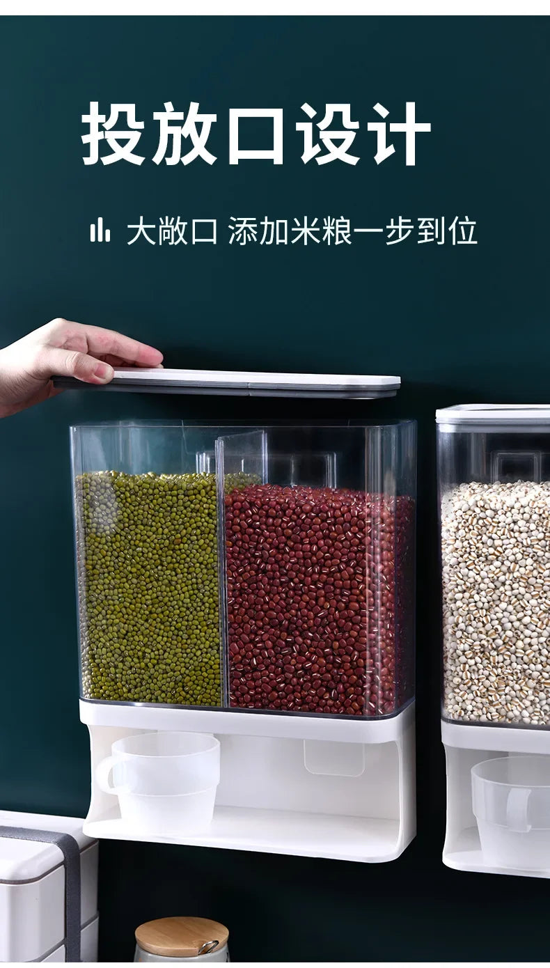 Simple compartmented grain can storage box sealed storage can grain storage can washing powder fragrance bead storage