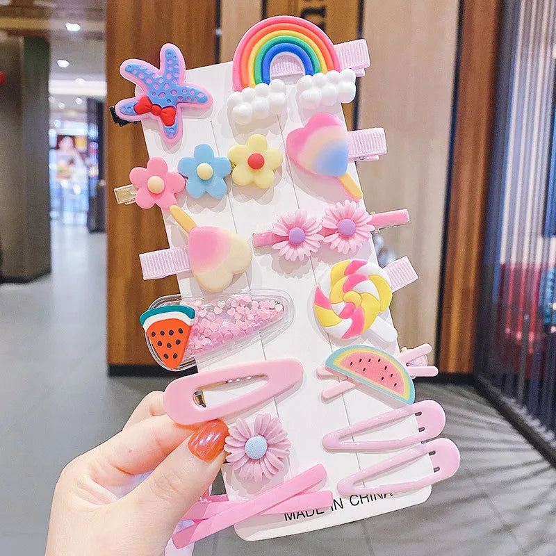Children's Hairpin Princess Little Girl Sweet Mesh Broken Clip Cute Baby Does Not Hurt Hair Headdress Suit