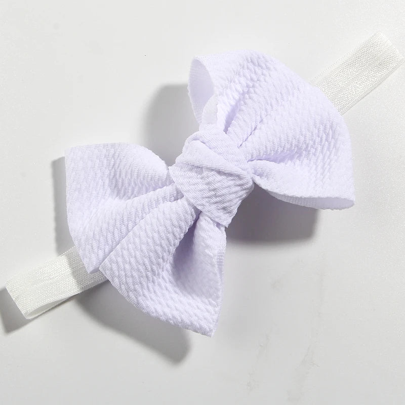 11cm 4.3" Fashion Seersucker Waffle Hair Bows With Headbands For Women Girls Kids Headwear Headband Hair Accessories