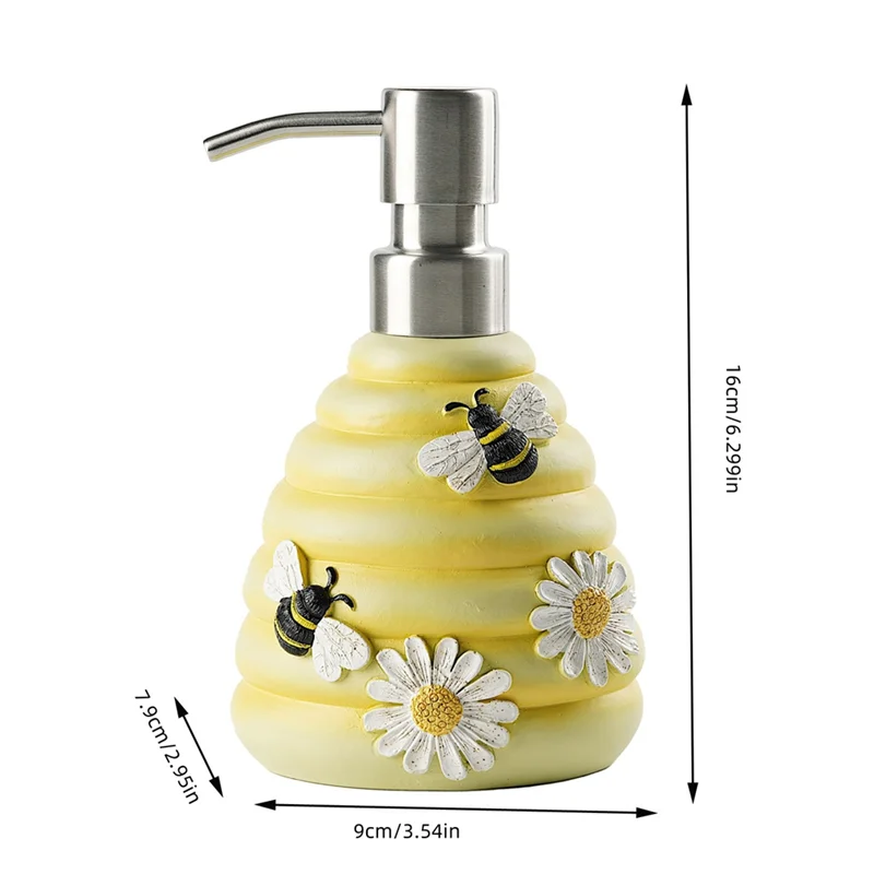 N84R Bee Soap Dispenser Decorative Hand Pump Refillable Soap Dispenser Liquid Container For Shampoo Lotion Dispenser Novelty