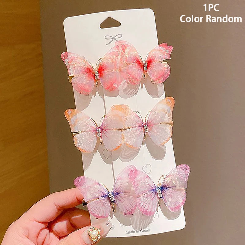 Colorful Butterfly Hairpins Random Girl Hair Clips Women Sweet Rainbow Barrettes Fashion Hair Accessories Ornament