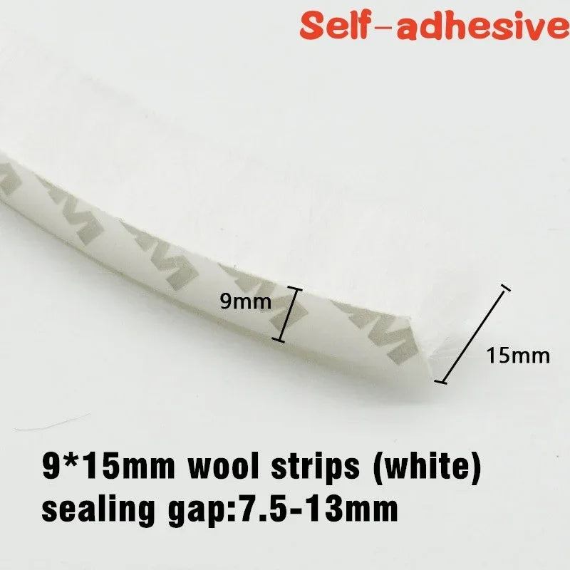 10M Aluminum Sliding Door Window Brush Seal Strip Weatherstrip Draught Excluder Dustproof Card Slot Sealing Tape Door Gasket