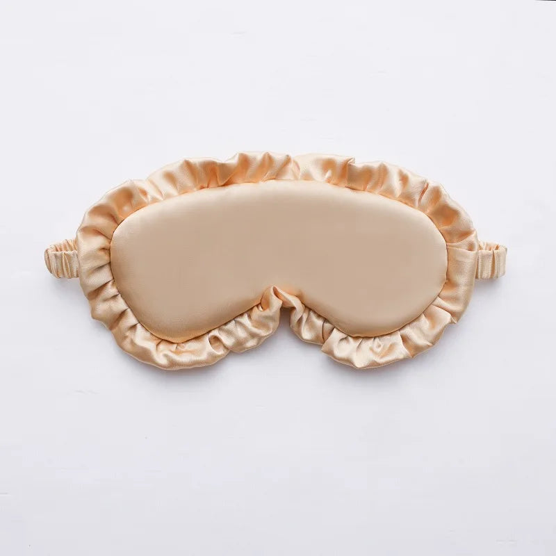 Silk Eye Mask Artificial Filament Artificial Silk Mask Sleep Eye Cover Ruffled Design Blackout Eye Patch For Suitable For Men