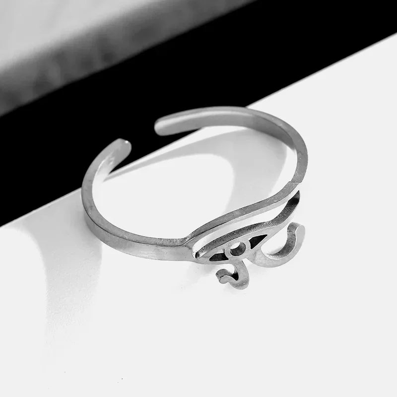 Stainless Steel Angel Wing Ring Open Adjustable Feather Ring for Men Women Couple Fashion Jewelry Anniversary Gift