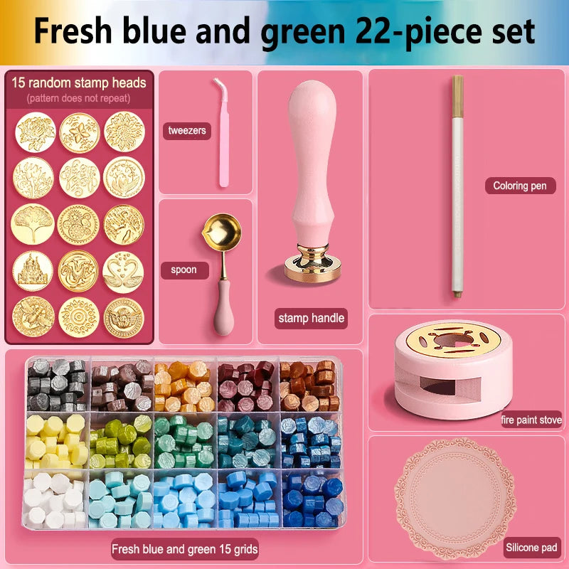 Wax Seal Stamp Set Kit Sealing Wax Storage Box Seal Furnace Craft Supplies For Wax Seal Christmas Wedding Invitation Decoration