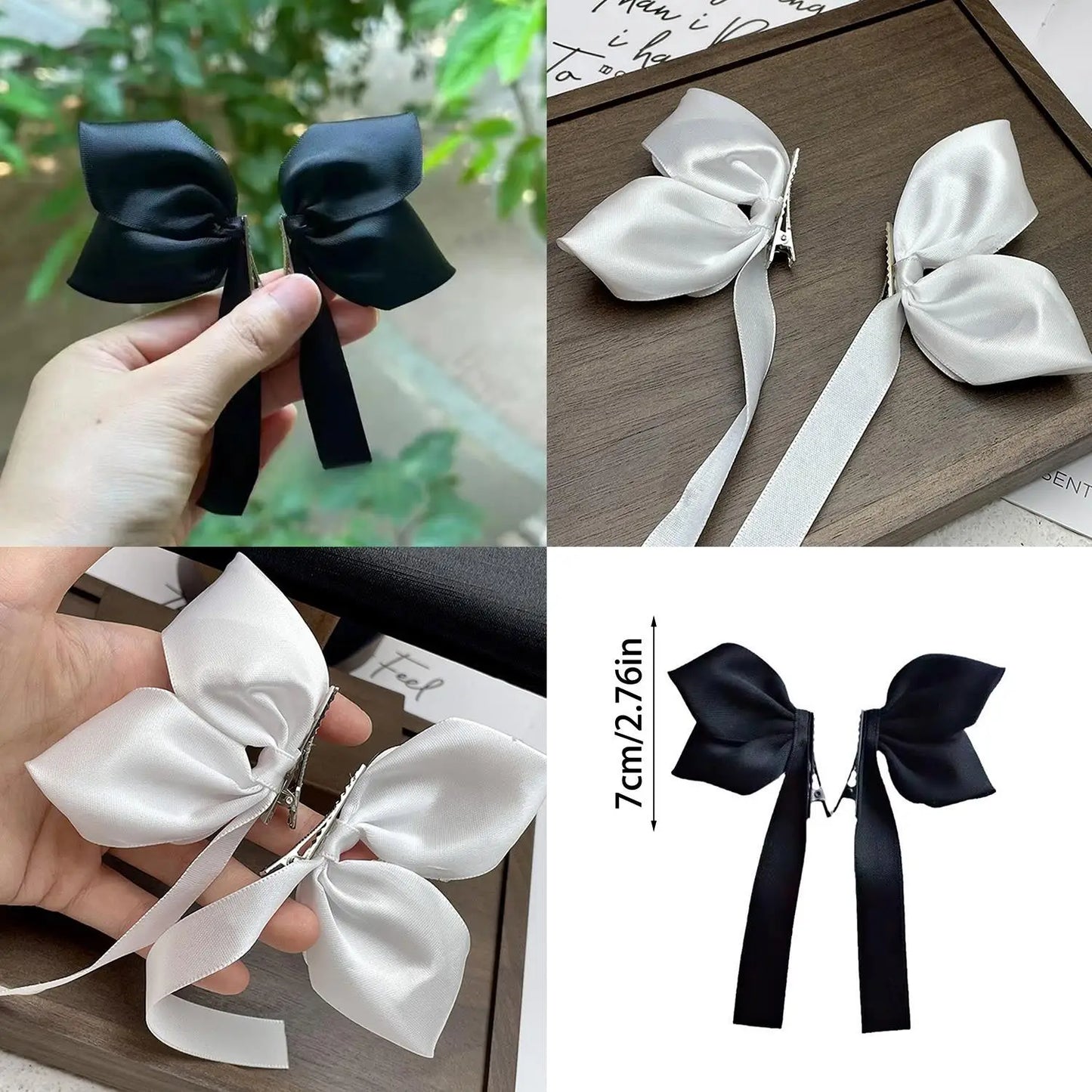 Cute Bowknot Hair Clips Fashion Sweet Hair Accessories Side Clip Headdress Headwear Ribbon Hair Bows Clips Hairpin Girls