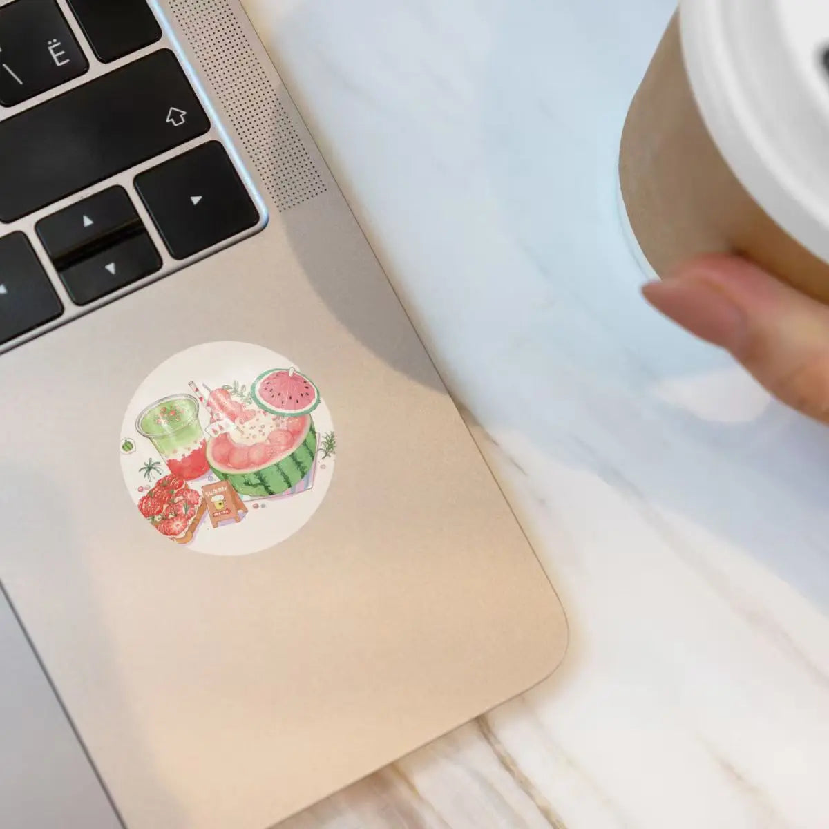 500 pcs Summer Dessert Sticker Adhesive Label Sealing Sticker Reward Sticker Decorative Handbook Sticker Kawaii