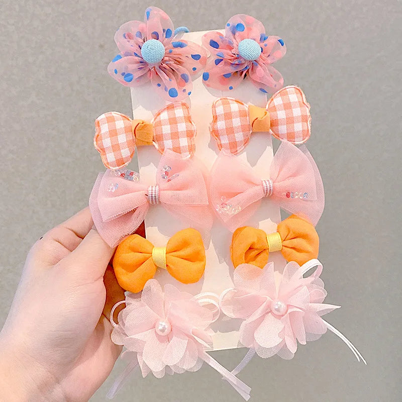 Children's Hairpin Princess Little Girl Sweet Mesh Broken Clip Cute Baby Does Not Hurt Hair Headdress Suit