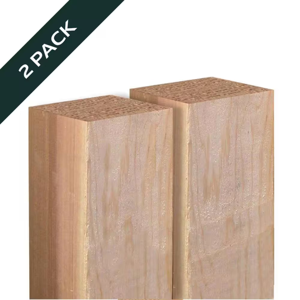 4 In. X 4 In. X 6 Ft. Western Red Cedar Fence Post (2-Pack)