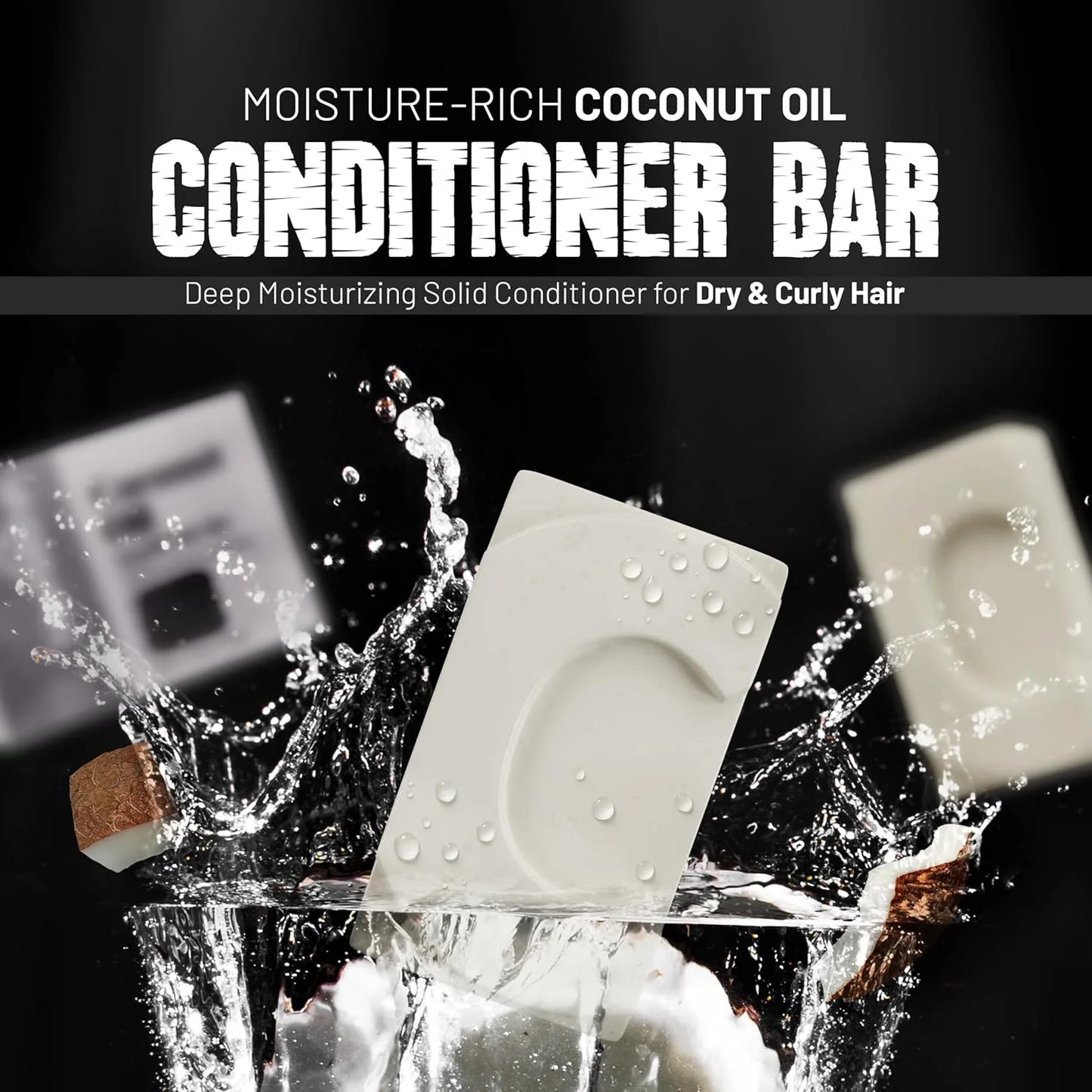 Coconut Oil Conditioner Bar Pack of 6 – Deep Moisturizing Solid Conditioner for Dry & Curly Hair – Restores Damaged Hair, Reduces Breakage, Vegan, Sulfate-Free, for Women & Men, 3.53 Oz Each