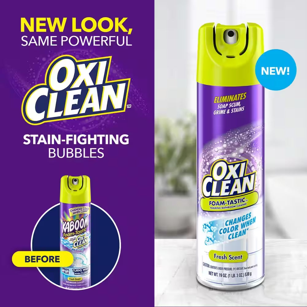 19 Oz. Foam-Tastic Foaming Bathroom Cleaner Spray Can, Fresh Scent