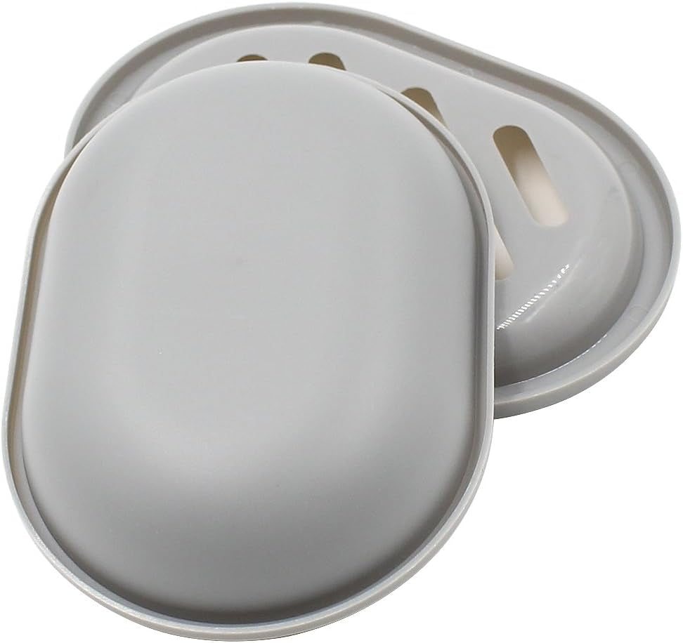 2-Pack Soap Dish with Drain, Soap Holder & Saver, Easy Cleaning, Dry, Stop Mushy Soap (Gray)