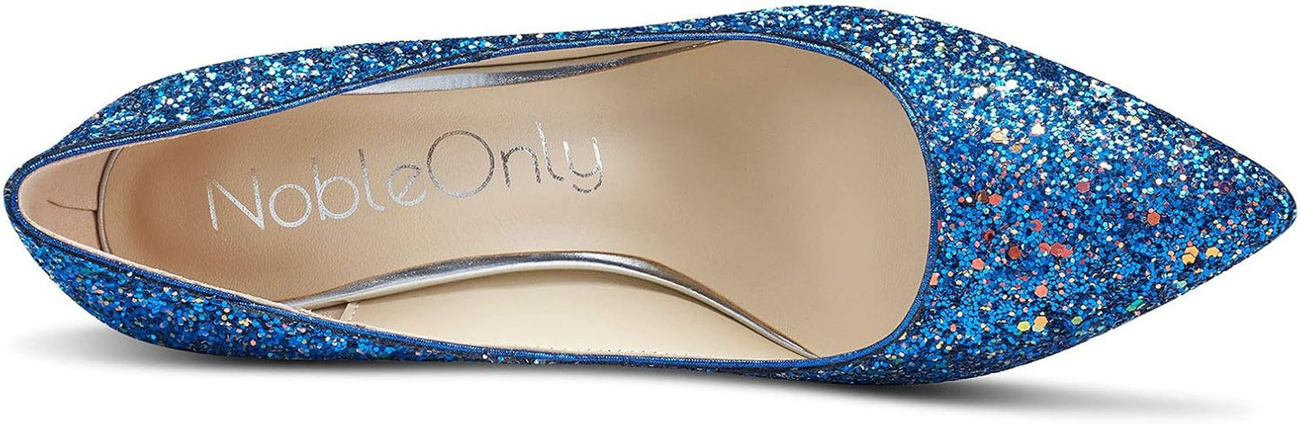 Women'S Comfortable Leather High Heels Pumps Pointed Toe Slip-On Pumps Office Classic Shoes 10CM Stilettos Heels
