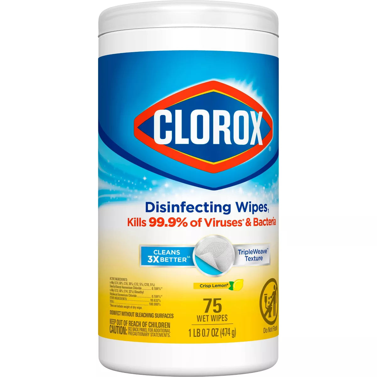 Clorox Crisp Lemon Disinfecting Wipes Bleach Free Cleaning Wipes