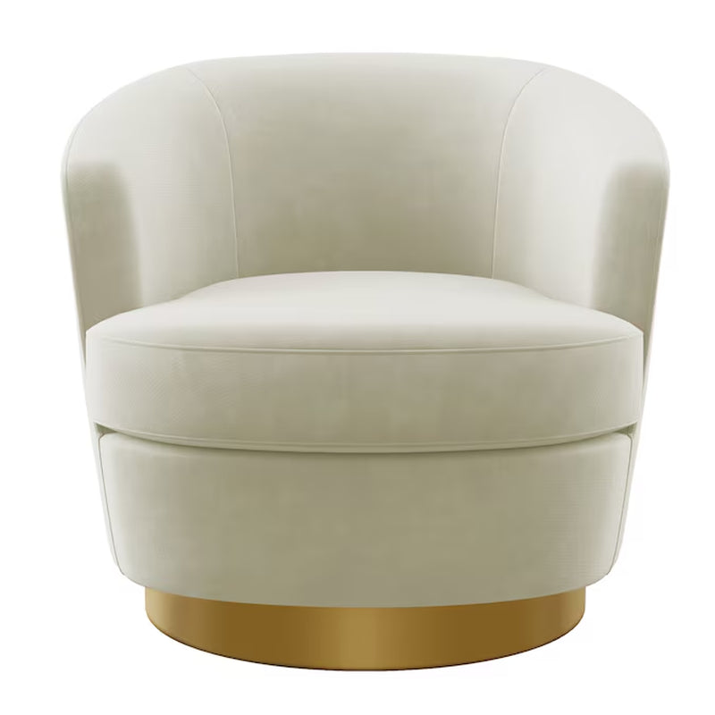 Casual Pink Velvet Swivel Accent Chair