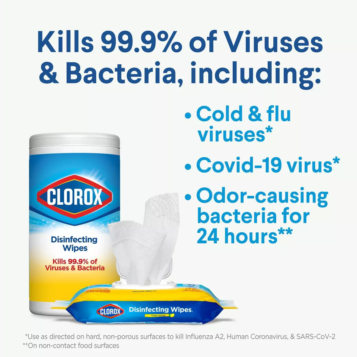 Clorox Crisp Lemon Disinfecting Wipes Bleach Free Cleaning Wipes