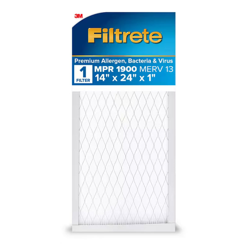 20 X 20 X 1 MERV 13 1900 MPR Premium Allergen, Bacteria and Virus Electrostatic Pleated Air Filter