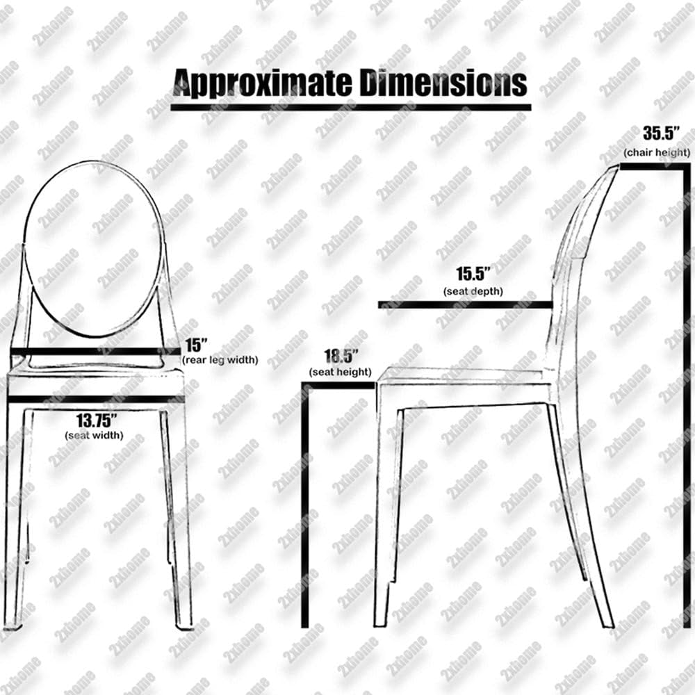 - Victoria Style Ghost Side Chair Transparent Acrylic Chair (Smoke), Single, Set of 1