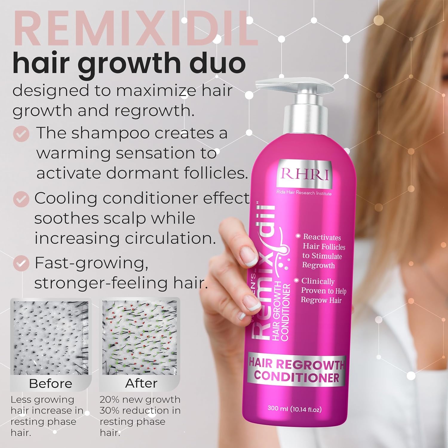 32 OZ Kit Hair Growth Shampoo and Conditioner Set for Women | Effective Hair Regrowth Treatment | Strengthening, Thickening & Soothing Formula for Healthy, Vibrant Hair | Salon Size