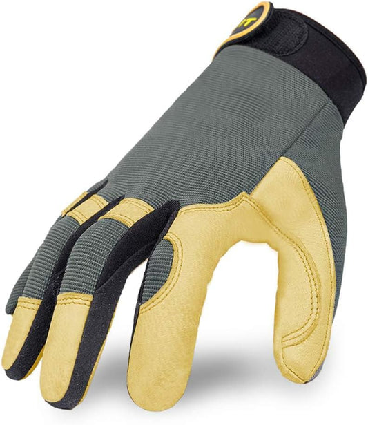 General Work Gloves, Deerskin Construction Gloves,Soft, Improved Dexterity