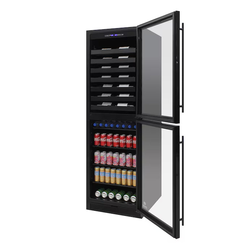 23.94-In W 98 -Bottles Black Dual Zone Cooling Built-In/Freestanding Indoor Wine Cooler