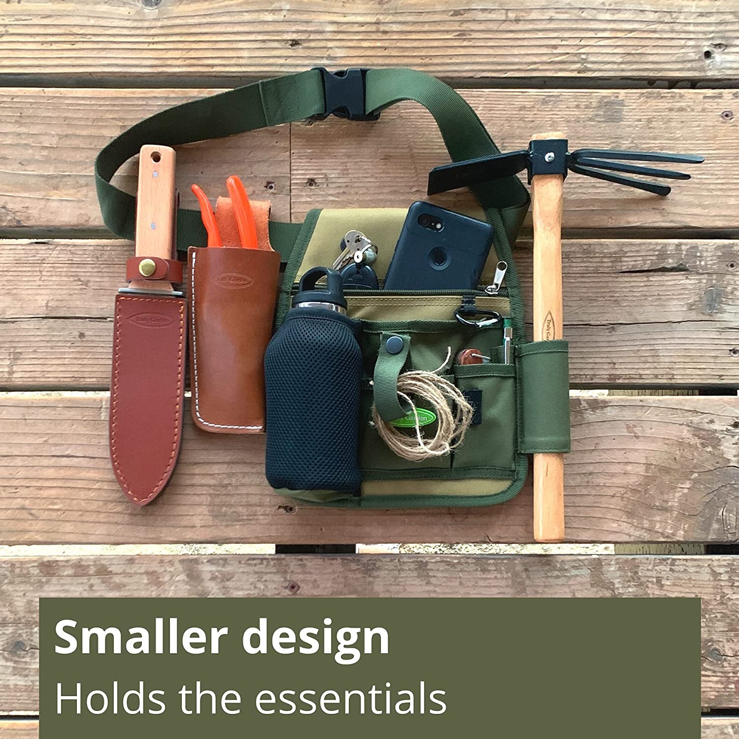Garden Tool Belt Green-Tan XL