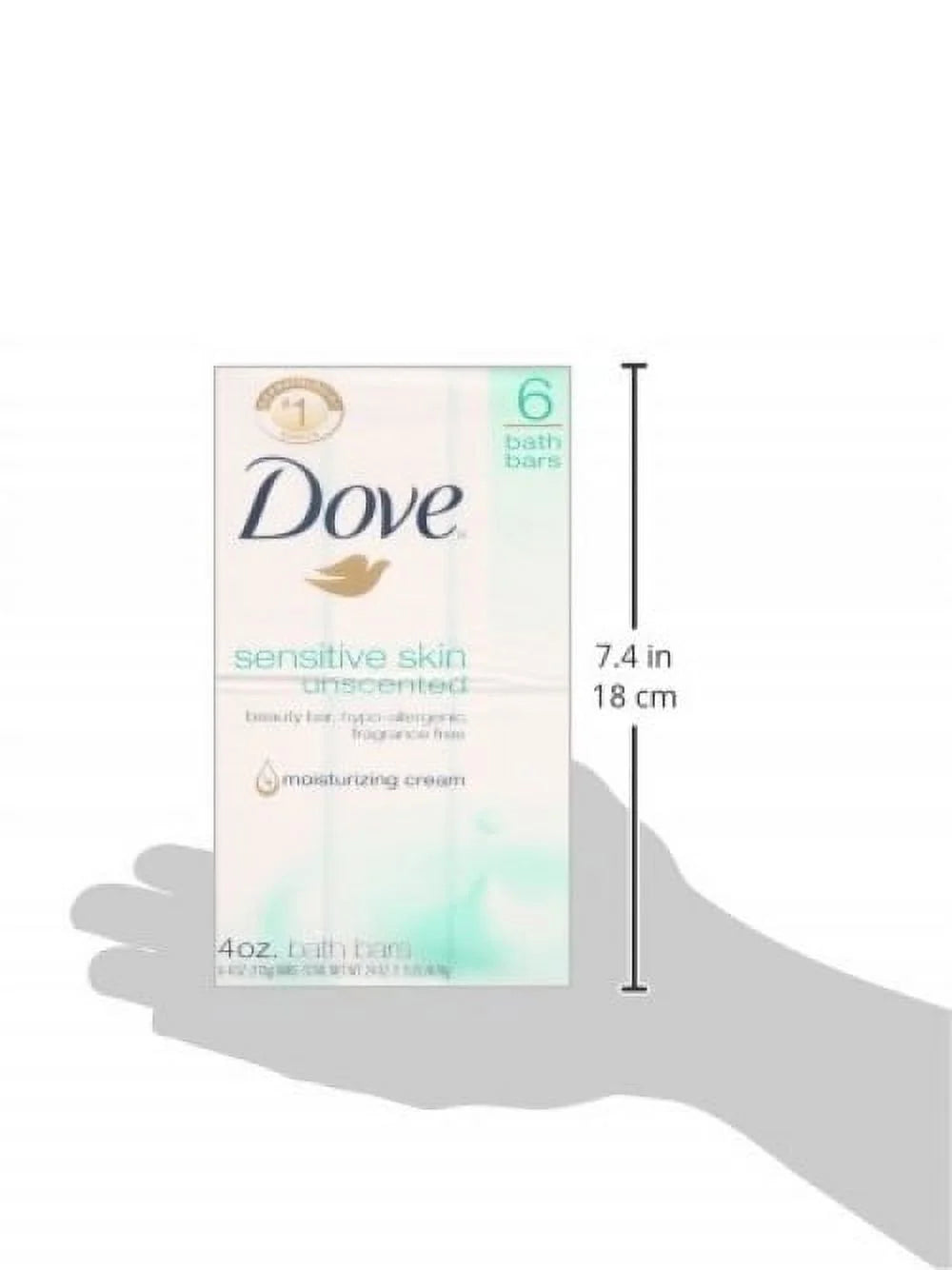 Beauty Bar More Moisturizing than Bar Soap Sensitive Skin with Gentle Cleanser for Softer Skin, Fragrance-Free, Hypoallergenic Beauty Bar 3.75 Oz, 6 Bars