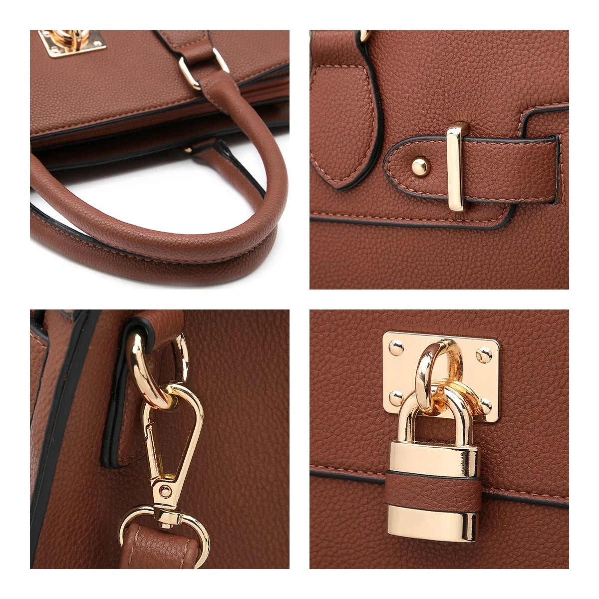 Women Handbags and Purses Ladies Shoulder Bag Top Handle Satchel Tote Work Bag with Matching Clutch
