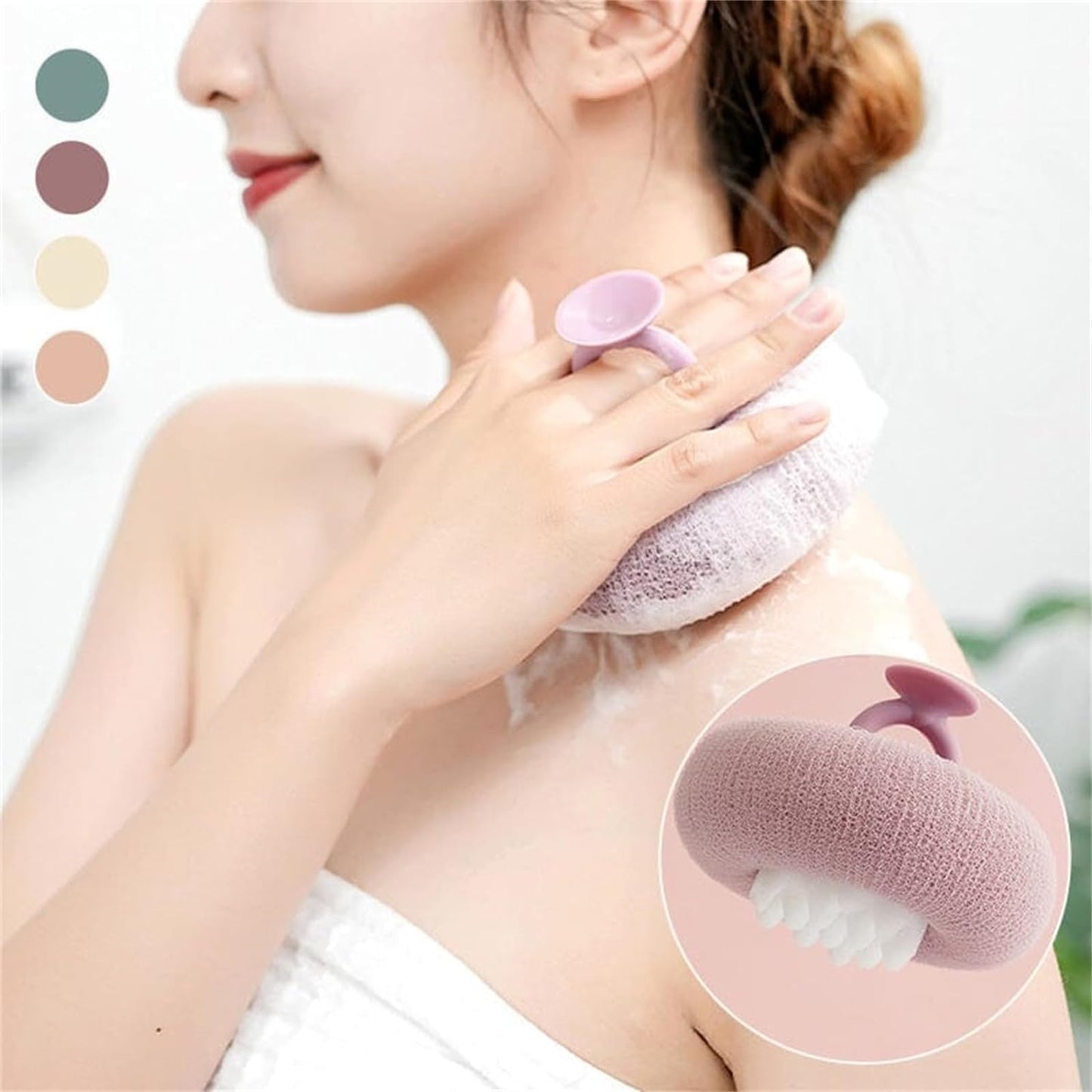 Super Soft Sunflower , 2024 2-In-1 Sunflower Bath Ball, Exfoliating Bath Sponge Cleaning Brush with Suction Cup, Shower Sponges (4Pcs)