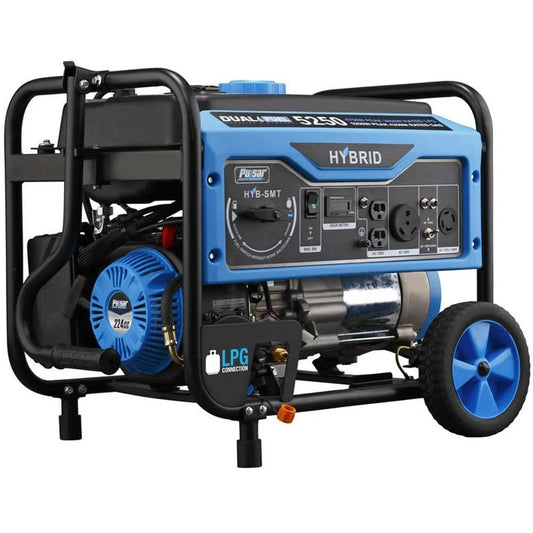 5250 Watt Portable Gasoline and Liquid Propane Generator with Outlets