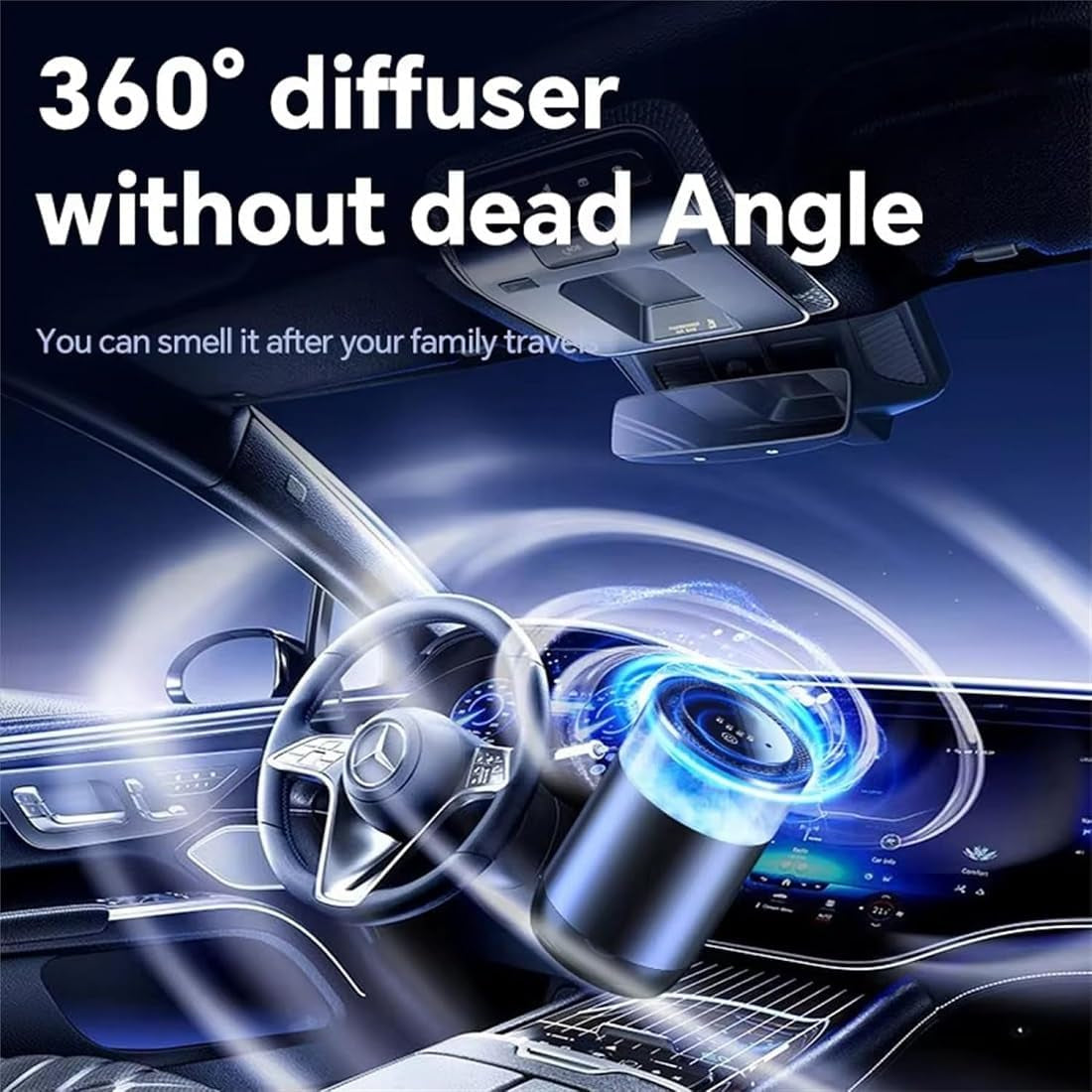 Spray Car Viewing Aromatherapy Diffuser, Smart Car Air Freshener Diffuser, Long-Lasting Intelligent Car Fragrance, Rechargeable Auto On/Off Intelligent Car Diffuser, for Car (North Cedar)