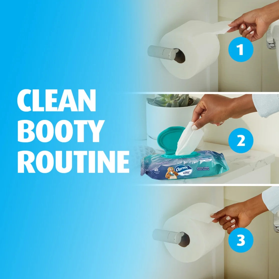 Flushable Wet Wipes, 4 Packs, 40 Wipes per Pack, 160 Total Wipes