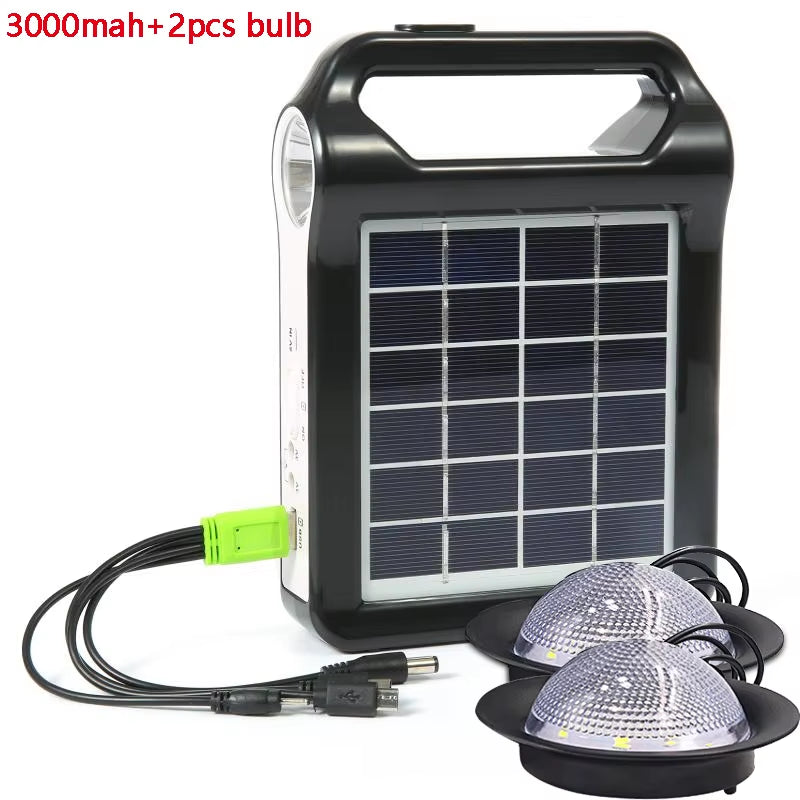 Portable 6V Rechargeable Solar Panel Power Storage Generator System USB Charger with Lamp Lighting Home Solar Energy System Kit