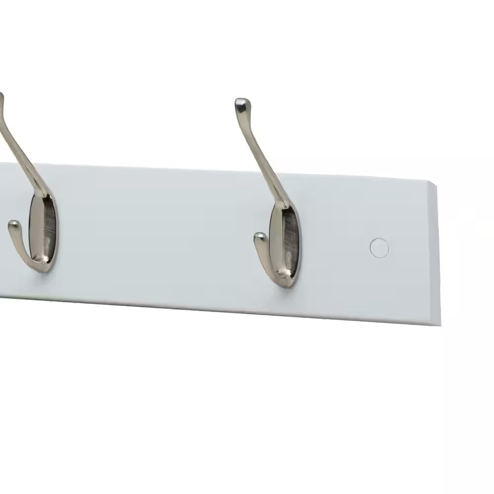 27 In. X 4 In. MDF Wall Mounted Classic Coat Rack, White