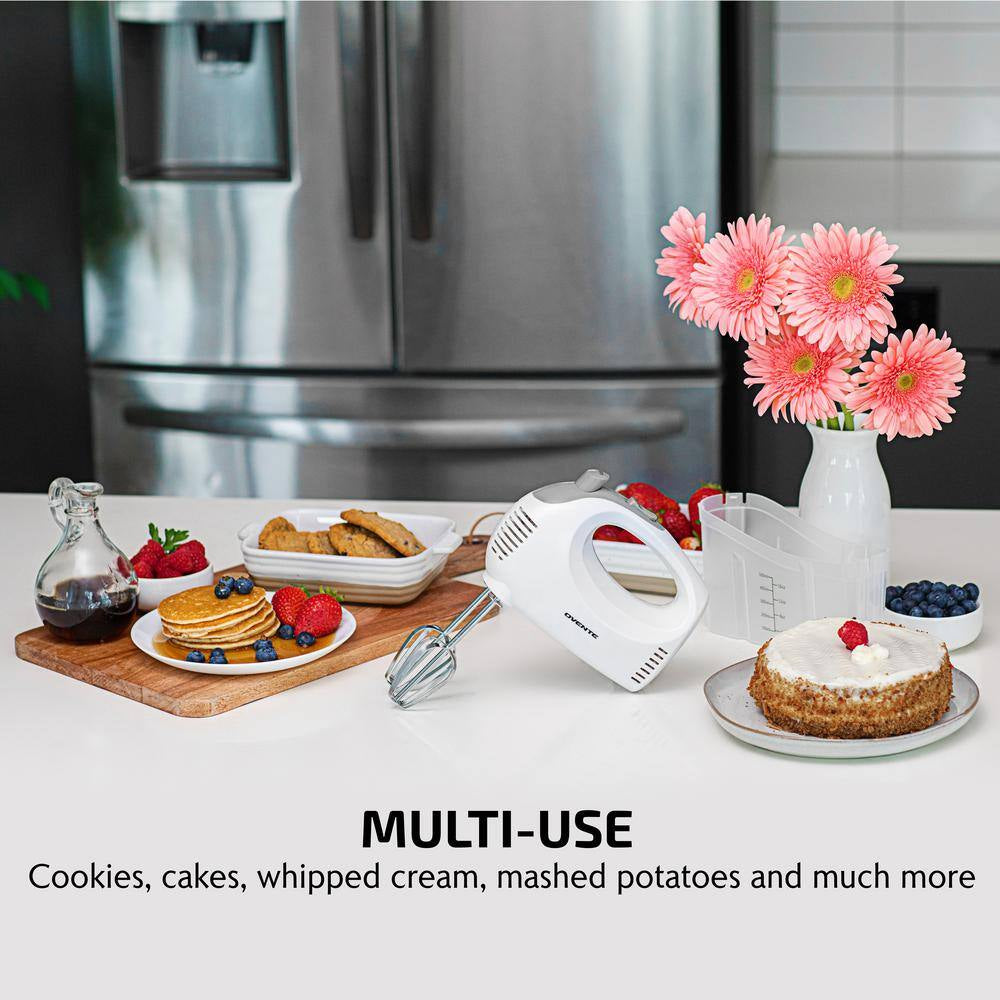5-Speed Ultra Power Hand Mixer with Free Storage Case, White