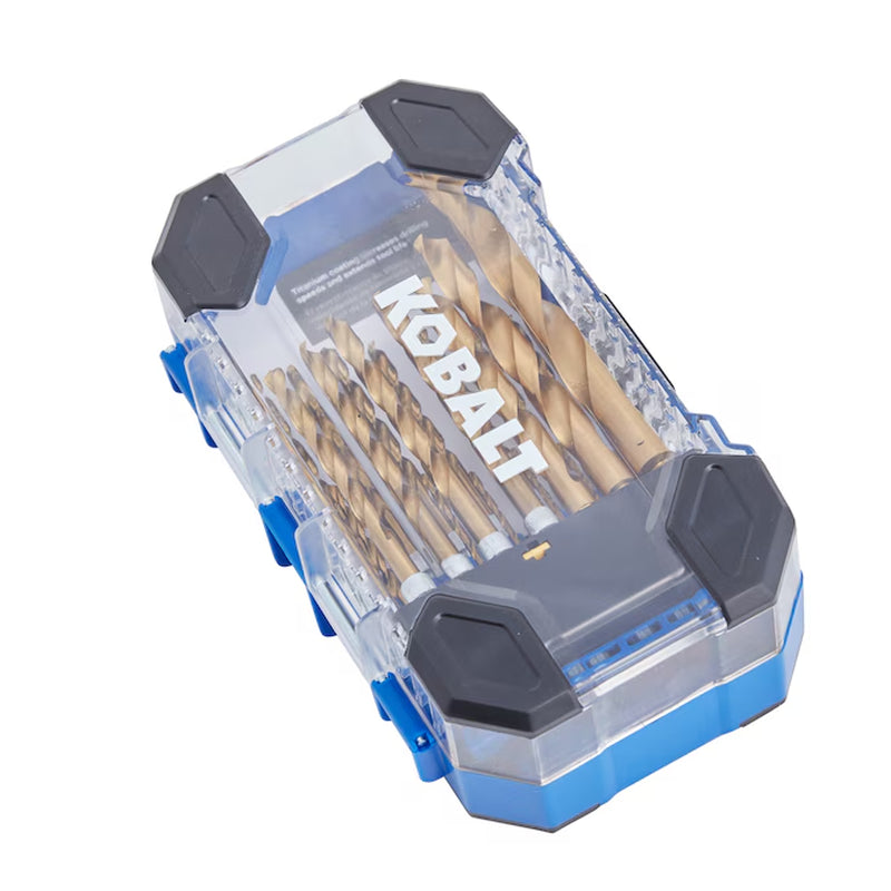 21 -Piece Assorted X Titanium Coated HSS Jobber Length Twist Drill Bit Set