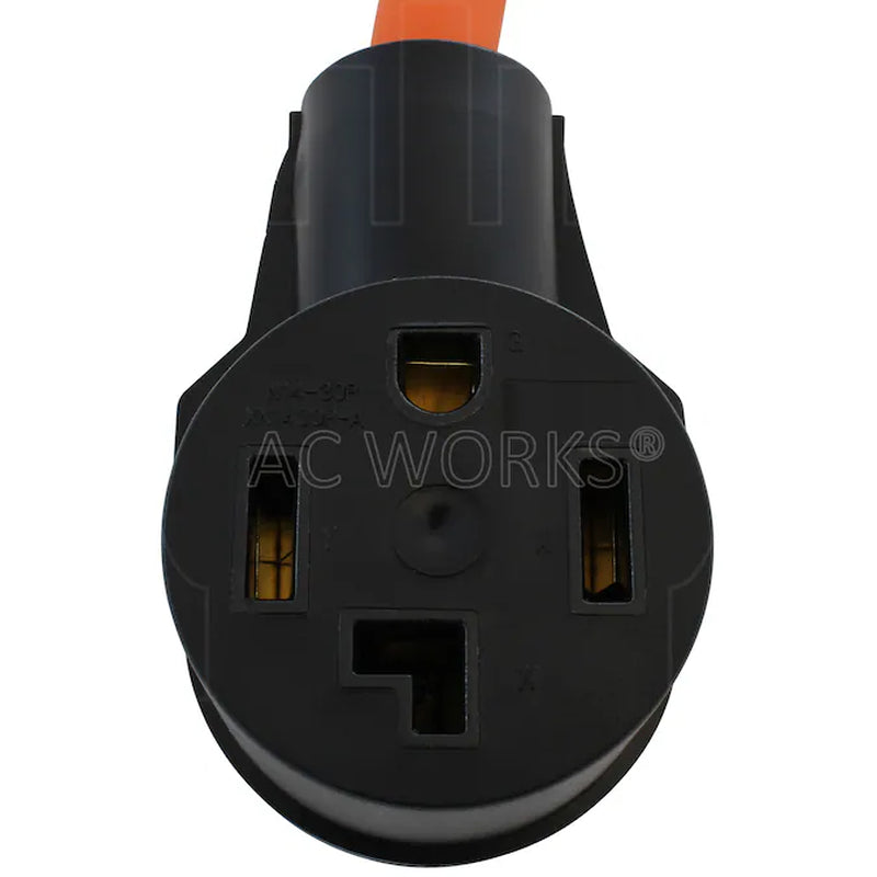 1.5Ft NEMA 14-50P to NEMA 14-30R 30 -Amp 4-Wire Single to Single Orange Basic Flexible Adapter