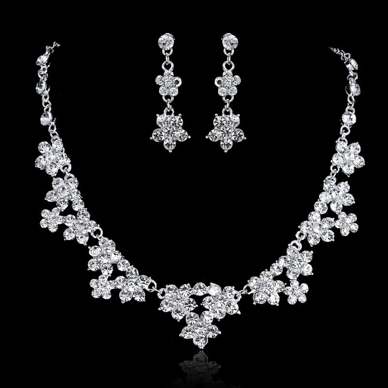 Bridal Accessories Wholesale, Bridal Three Sets Necklace, European and American Wedding Accessories, Wedding Jewelry Set Wholesale