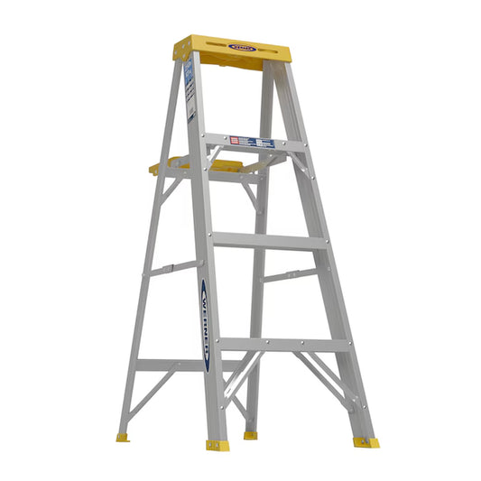 300 4-Ft ( 8-Ft Reach Height ) Aluminum Type 1 - 250 Lbs. Load Capacity Step Ladder