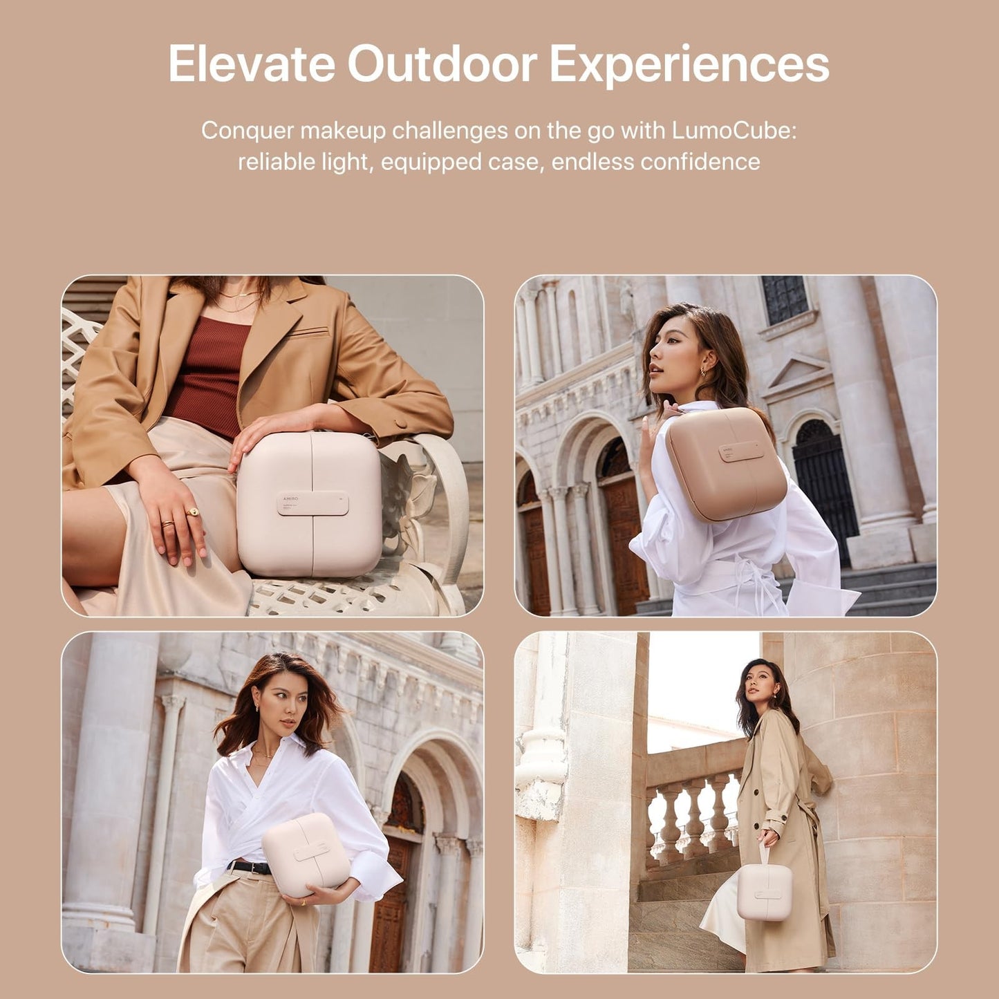 M2 Lumocube Makeup Mirror with Bag - Portable LED Makeup Mirror with Lights, ...